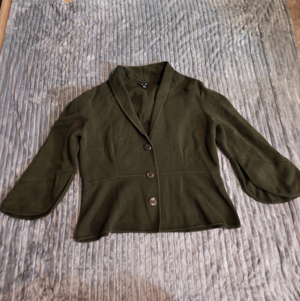 Alfani Women's Bell-Sleeve Cardigan Sweater Jacket Dark Green XXL